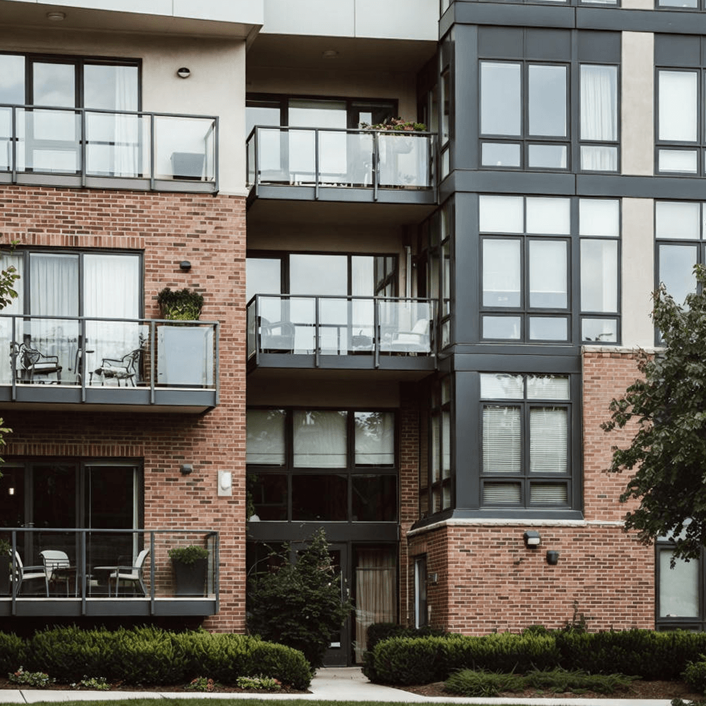 Modern condo building exterior - condominium insurance